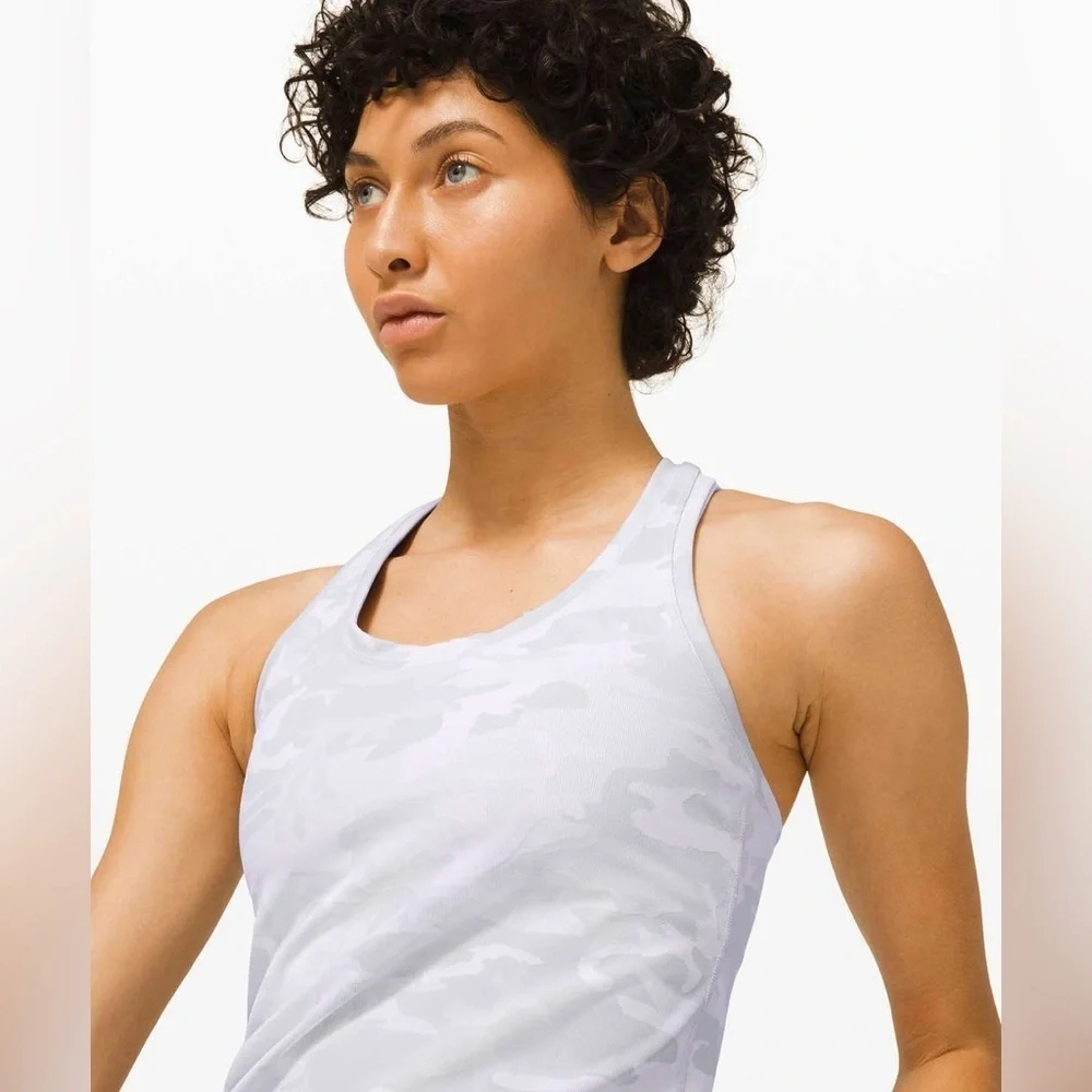 Lululemon Cool Racerback Luxtreme Incognito Camo Jacquard Alpine White Starlight